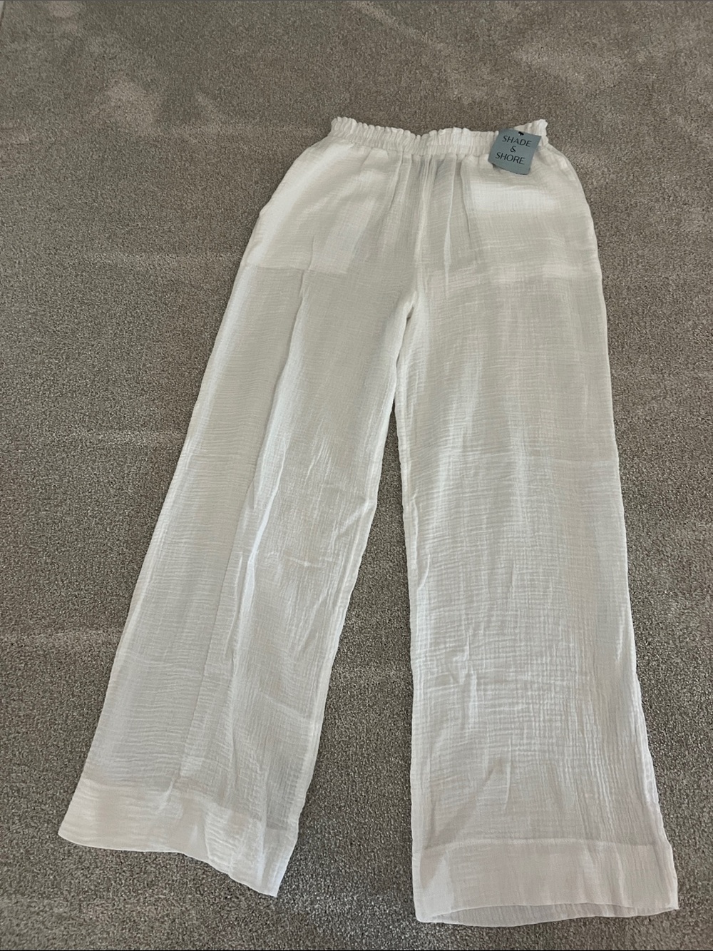 White Lightweight muslin cover up pants